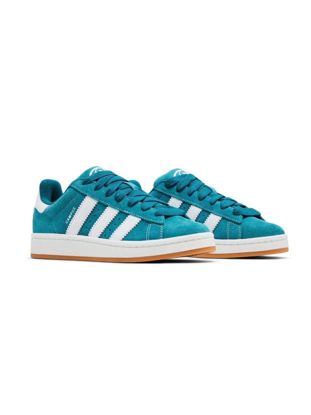 adidas Teal Suede Low-Top Sneakers with White Stripes